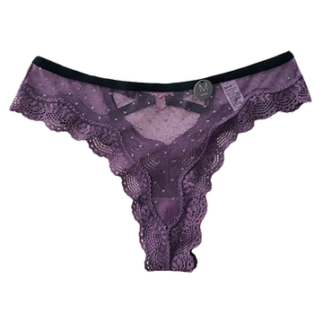 Erotic Lace Women's Panties / Transparent Low-Waist Lingerie / Ladies G-String Briefs with Heart - EVE's SECRETS